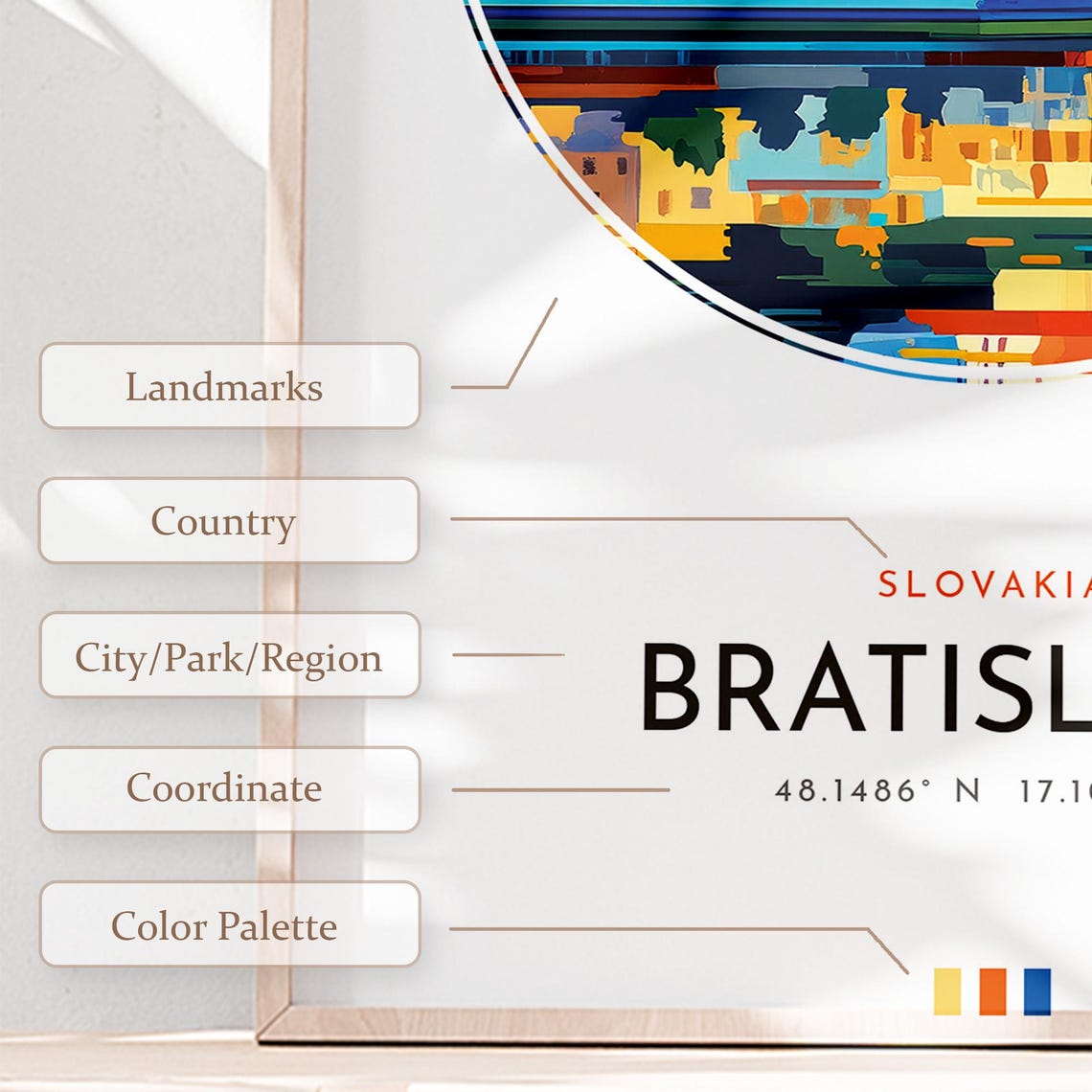 Bratislava Slovakia Castle Old Town Riverside View Travel Poster - Image 2