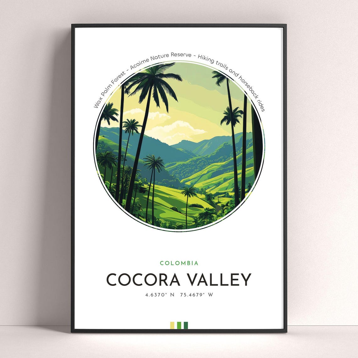 Cocora Valley Colombia Towering Wax Palms Green Valley Poster