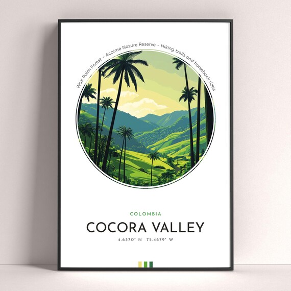 Cocora Valley Colombia Towering Wax Palms Green Valley Poster
