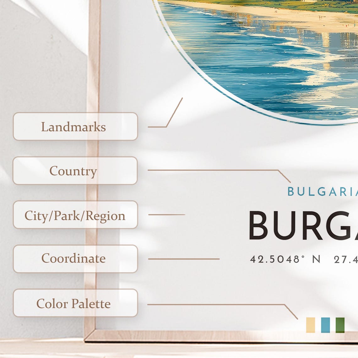 Burgas Bulgaria Black Sea Beach Waterfront Resort Travel Poster - Image 2