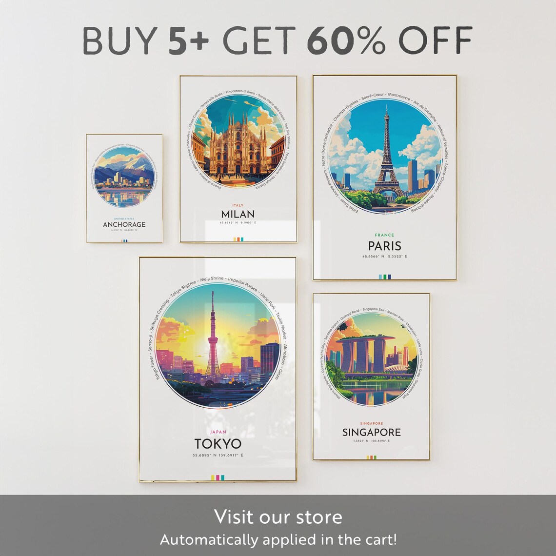 Anchorage City Poster United States Travel Print Wall Art Travel Gift Landscape City Art Wall Decor Birthday Gift - Image 2