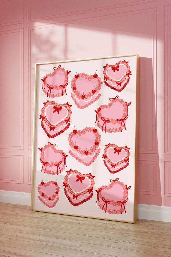 Cake Heart Candy Preppy Room Decor Poster