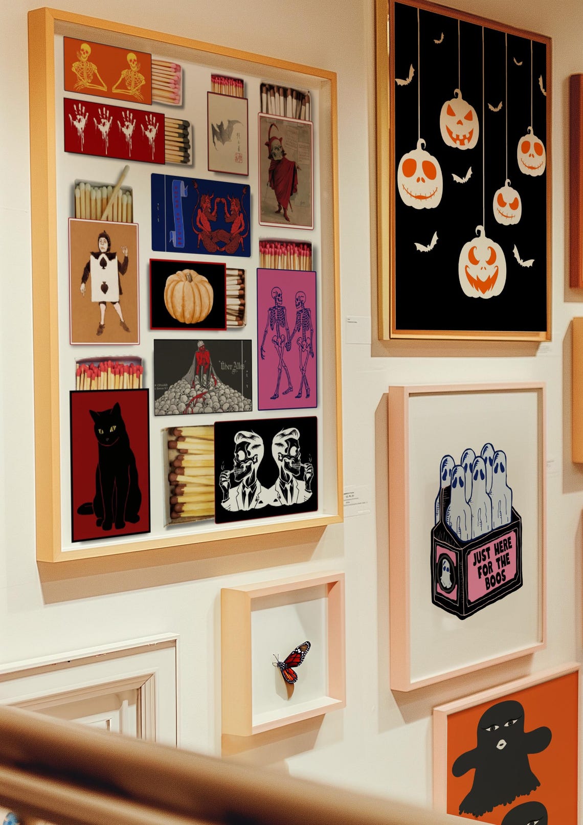 Halloween Matchbox Art Collage Fun Spooky Vintage Decor Poster - Image 4