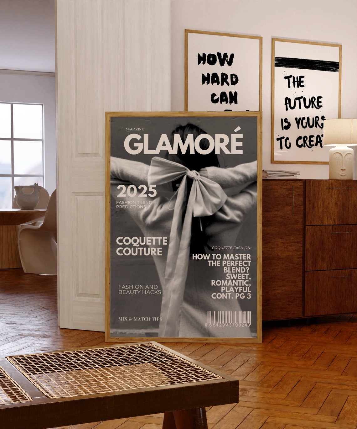 Fashion Newspaper Poster Coquette Poster Beauty Poster Fashion Print Trendy Magazine Cover 70s Print Bows Art Trendy Girly Room Decor