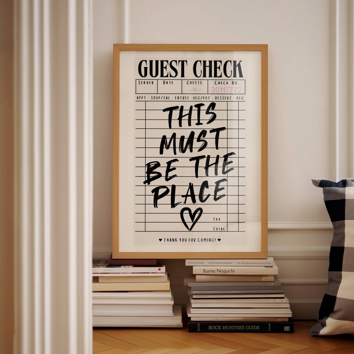 This Must Be The Place Guest Check Receipt Typography Wall Poster