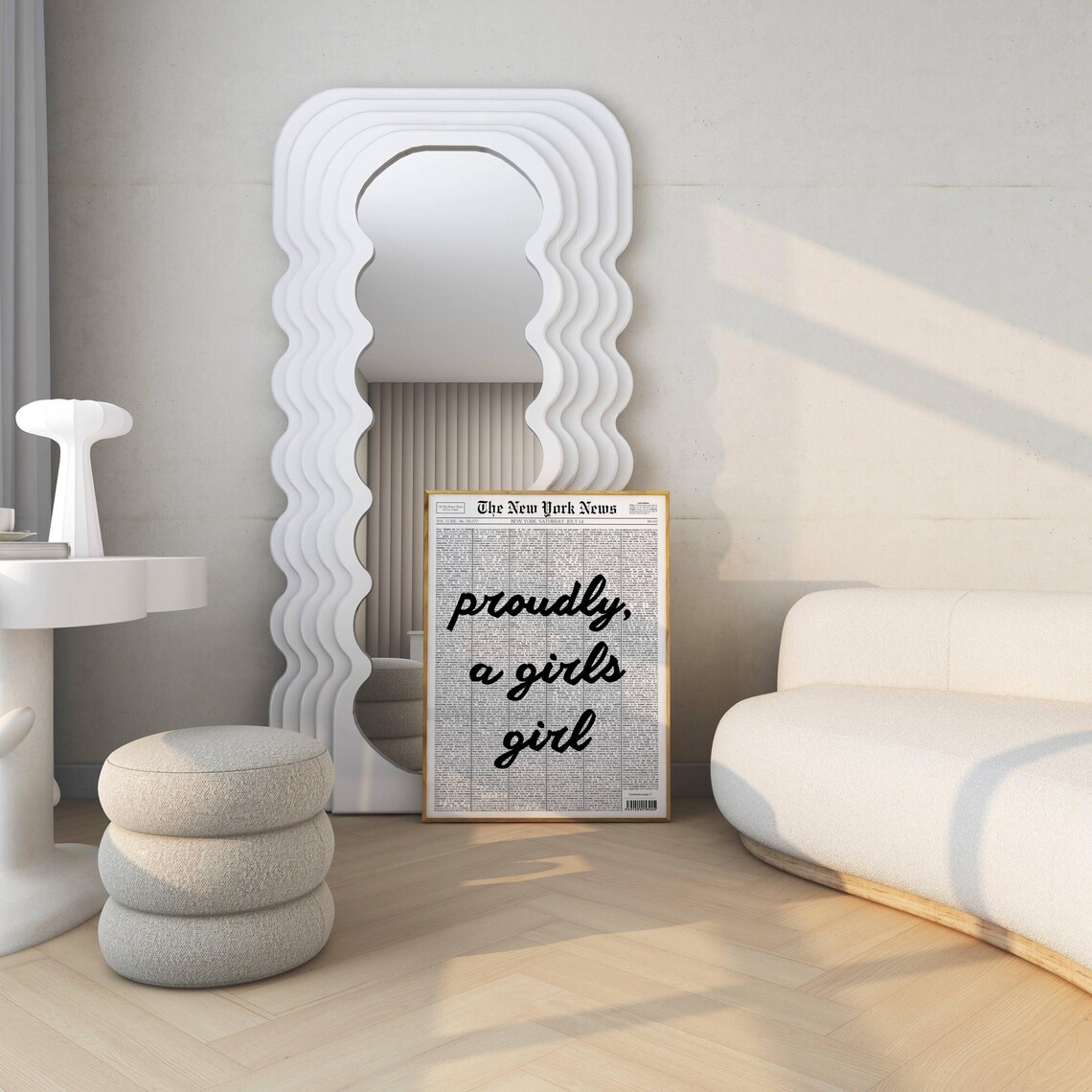 Proudly a Girls Girl Sweet Script Newspaper Friendship Art Poster - Image 4