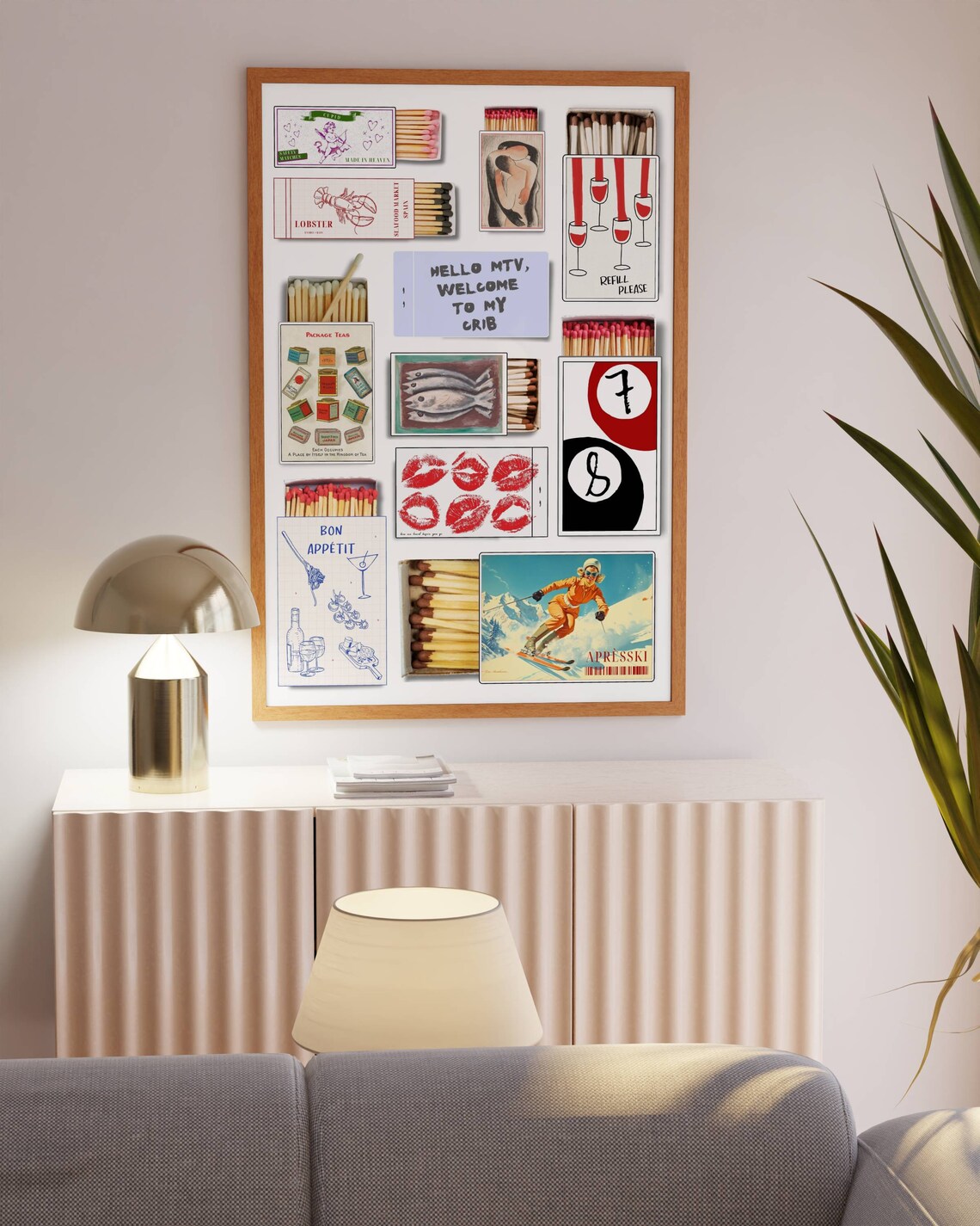 Vintage Matchbox Funky Aesthetic Wall Art Print - Image 3
