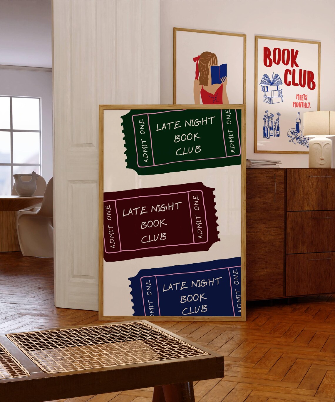 Late Night Book Club Admit One Ticket Stub Literary Art Poster