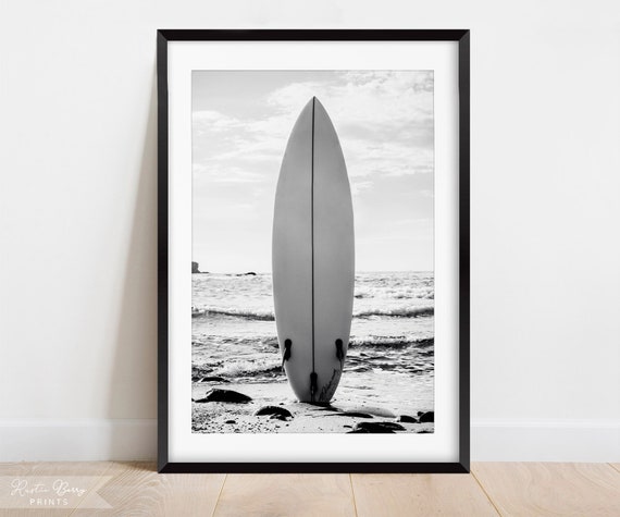 Beach Surfboard Art Print, Beach Decor