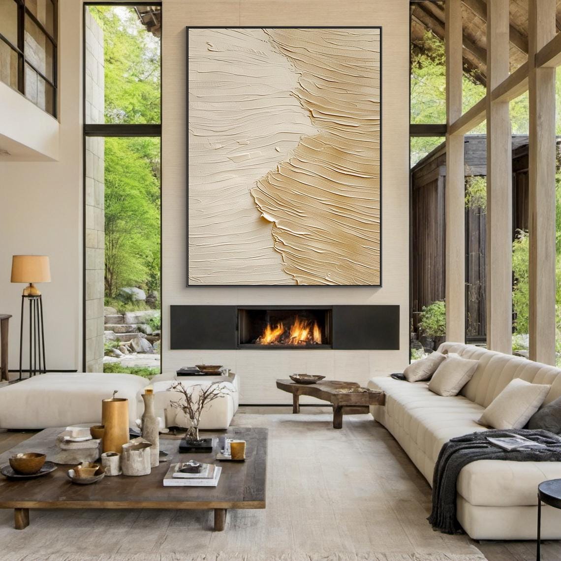 Original Brown Abstract Oil Painting Decorative Painting Beige Textured Wabi Sabi Wall Painting Beige Abstract Art Modern Home Decor - Image 6