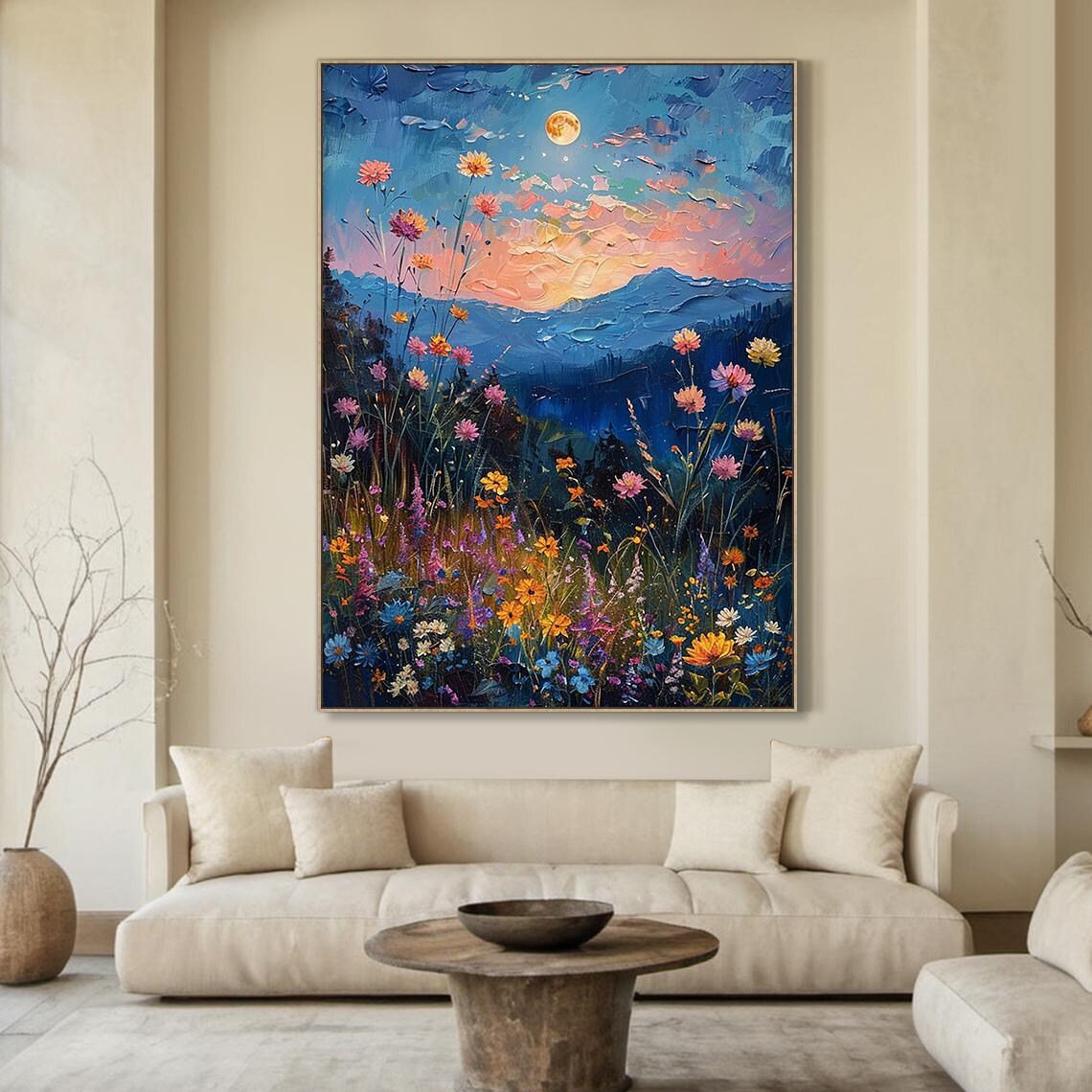 Colorful Flower Sea Abstract Flower Landscape Art Print - Image 4