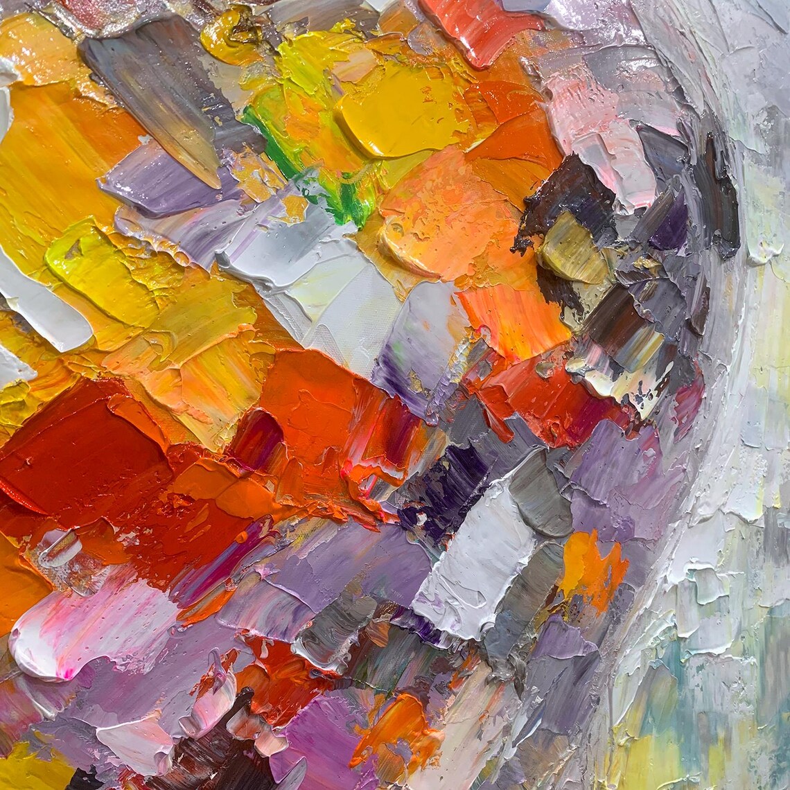 Heart Shaped Abstract Oil Painting, Wabi Sabi Art - Image 5