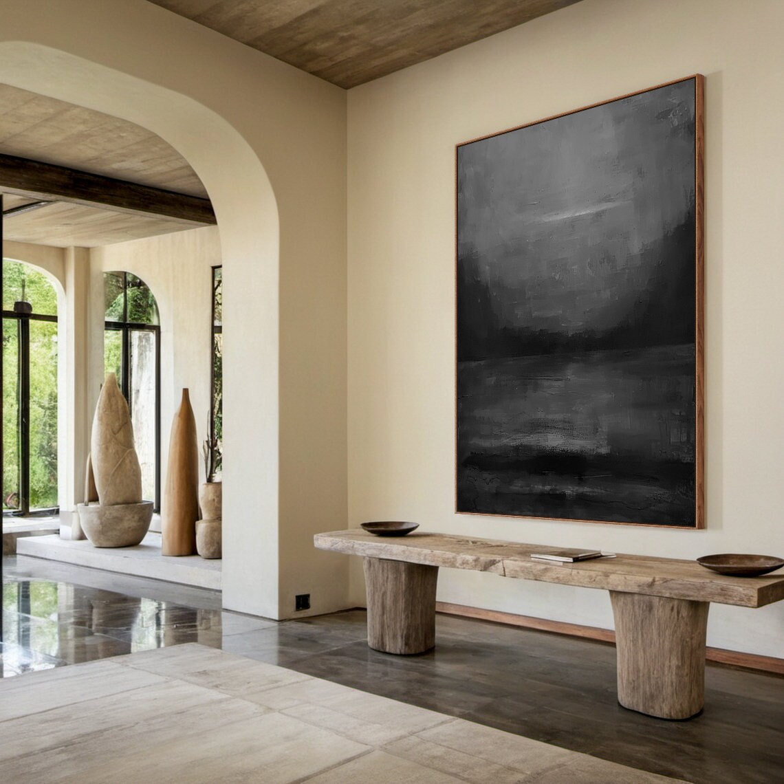 Black Minimalist Wabi Sabi Abstract Art Print - Image 6