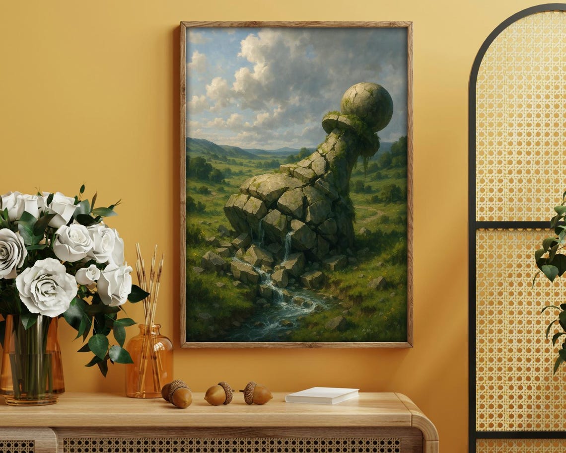 Fallen Pawn Waterfall Surreal Fantasy Chess