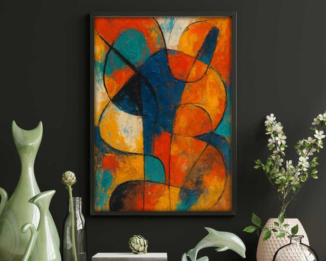 Bold Abstract Shapes, Colorful Geometric Art Print