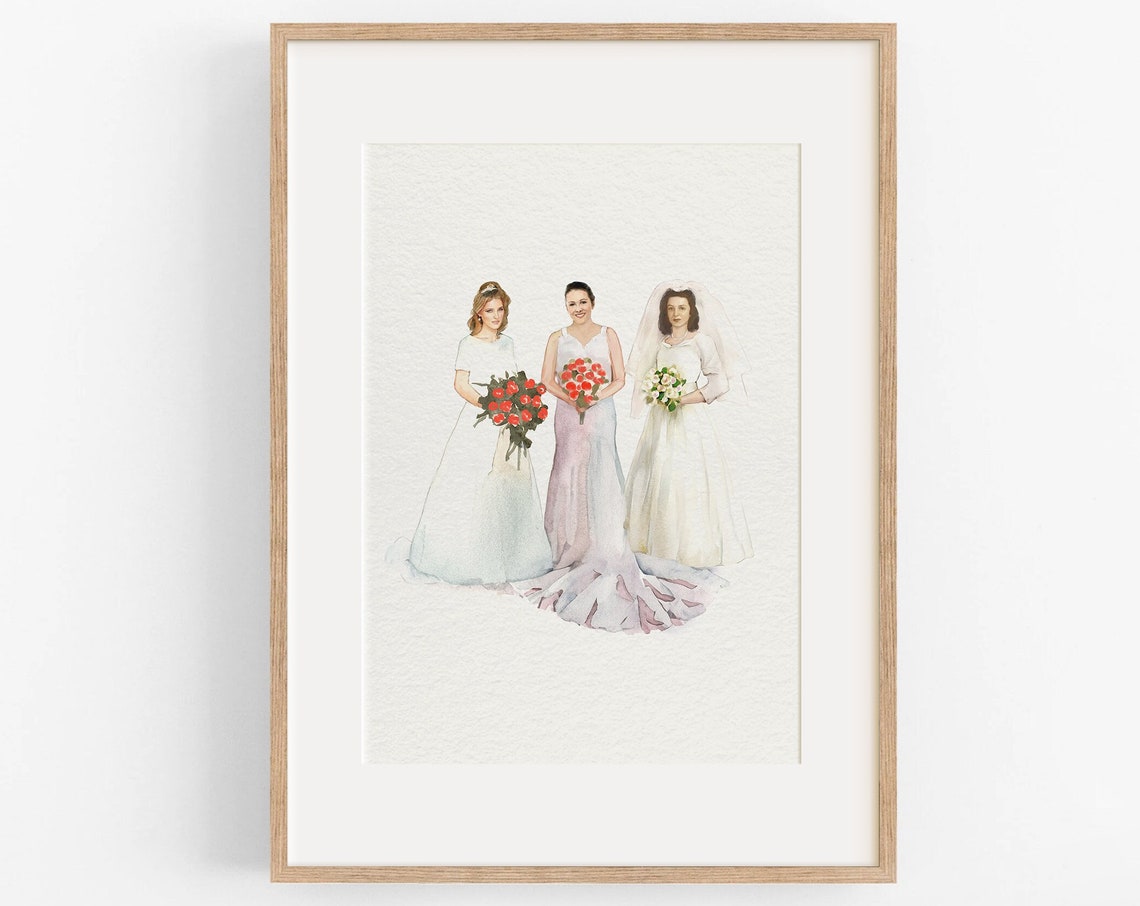 Custom Woman Watercolor Portrait From Photo Personalized Her Gift Art Poster - Image 3