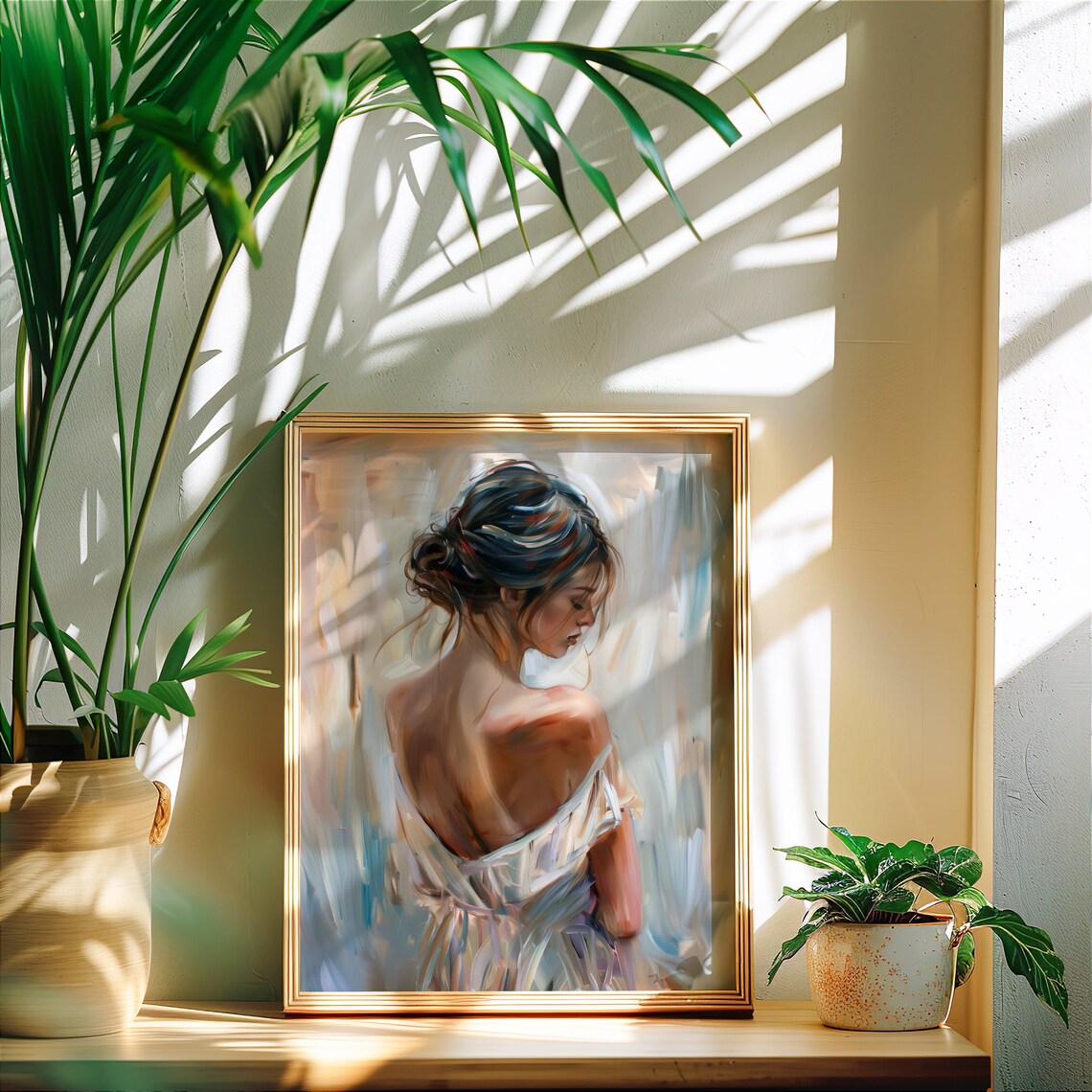 Soft Oil Painting Of Woman Feminine Modern Gallery Art Poster - Image 3