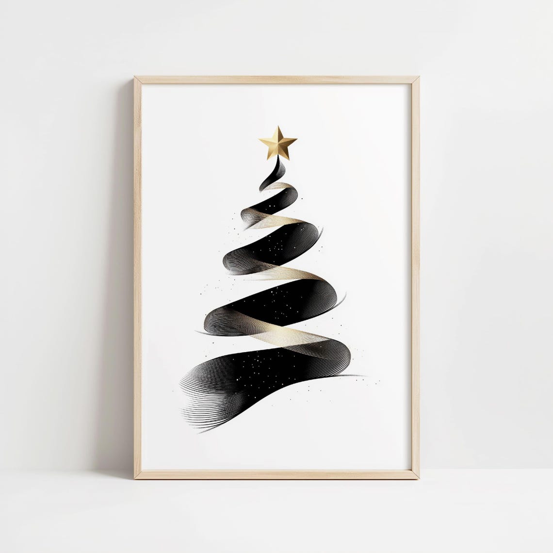 Minimalist Black and Gold Christmas Tree Star Modern Holiday Poster - Image 8