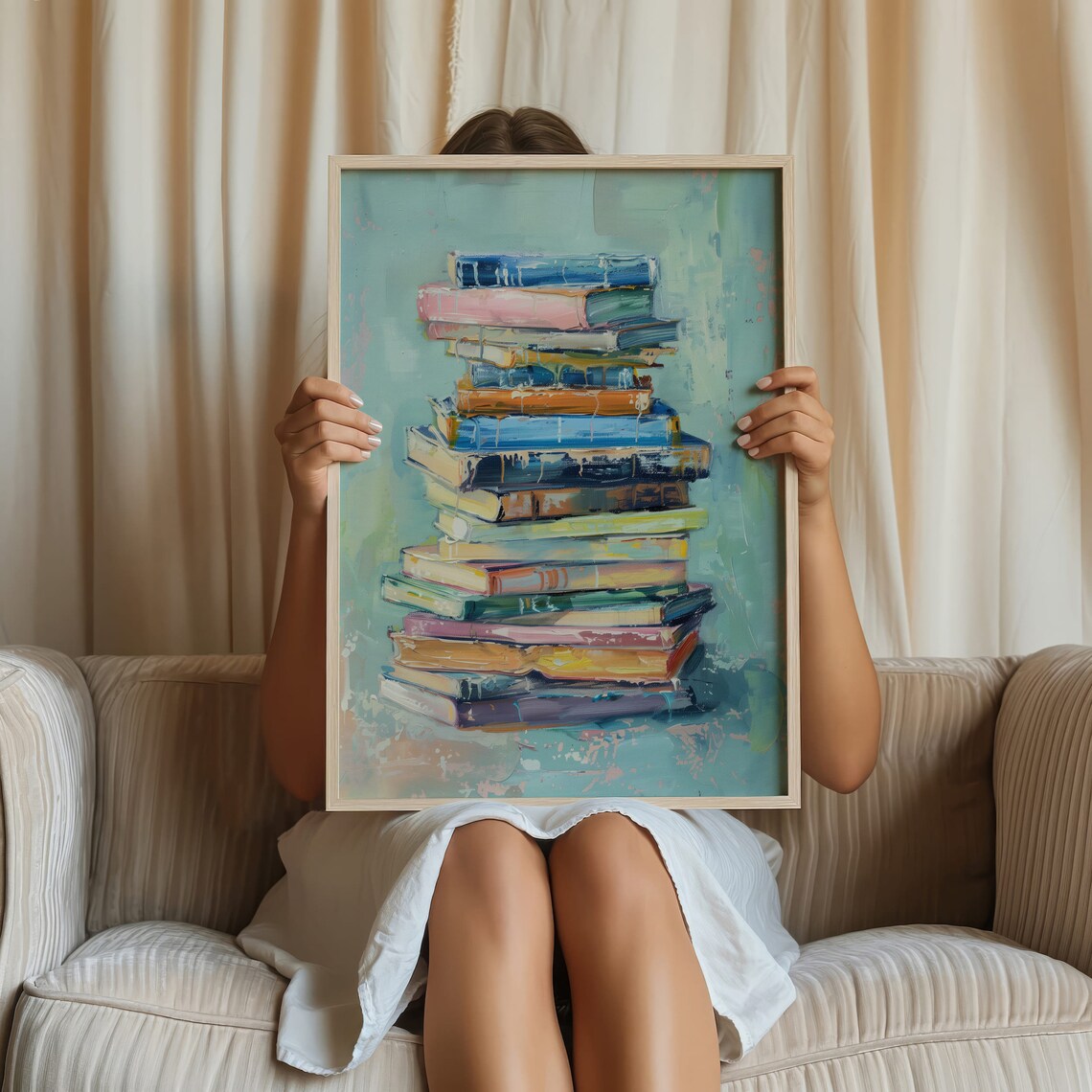 Book Lover Art Print, Modern Bookshelf Decor - Image 8