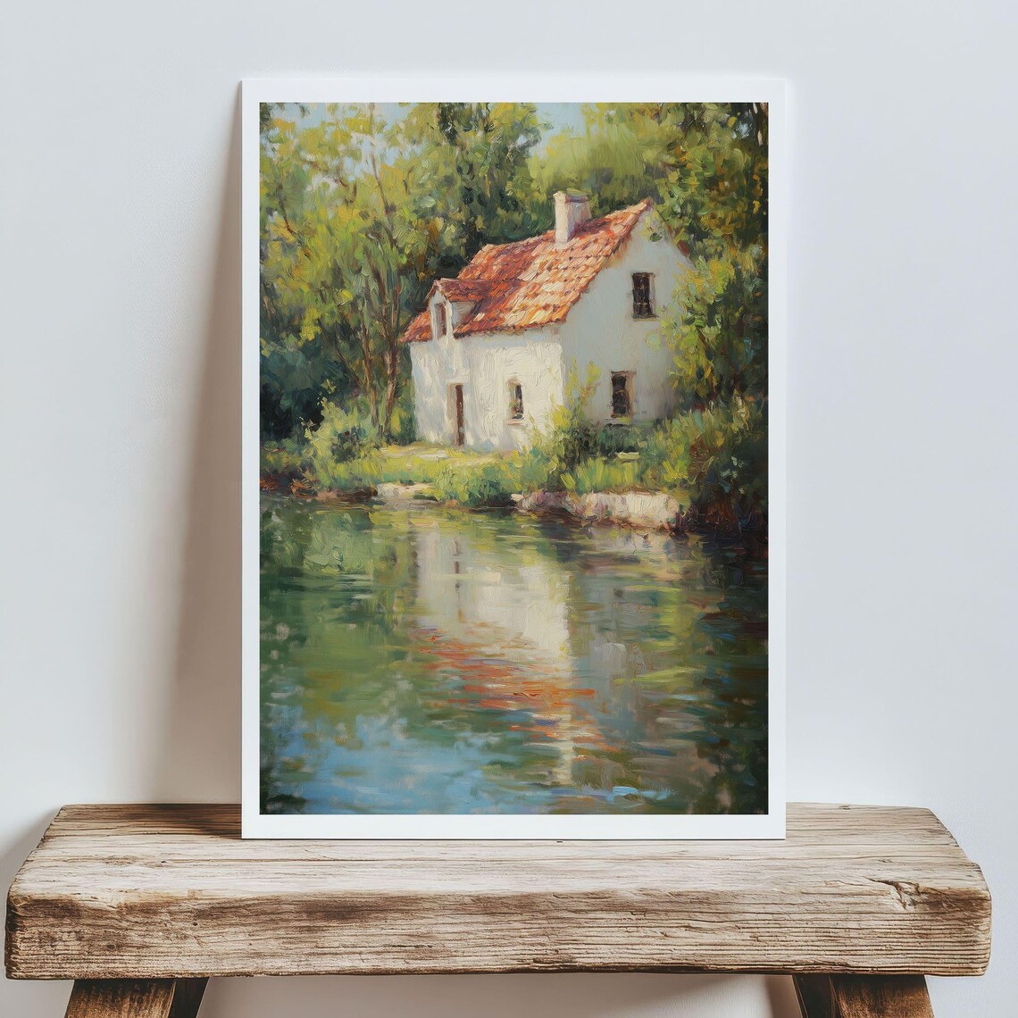 Cottage Lake Art Print, Rustic Landscape Decor - Image 5