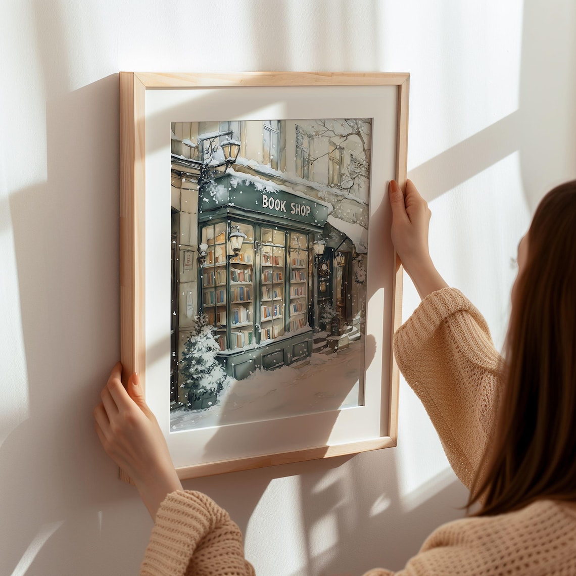Winter Book Shop New York Art Print, Bookish Christmas Decor - Image 7