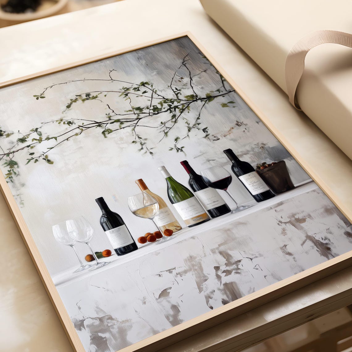 Wine Bottles Still Life Kitchen Bar Decor Painting Gift Poster - Image 4