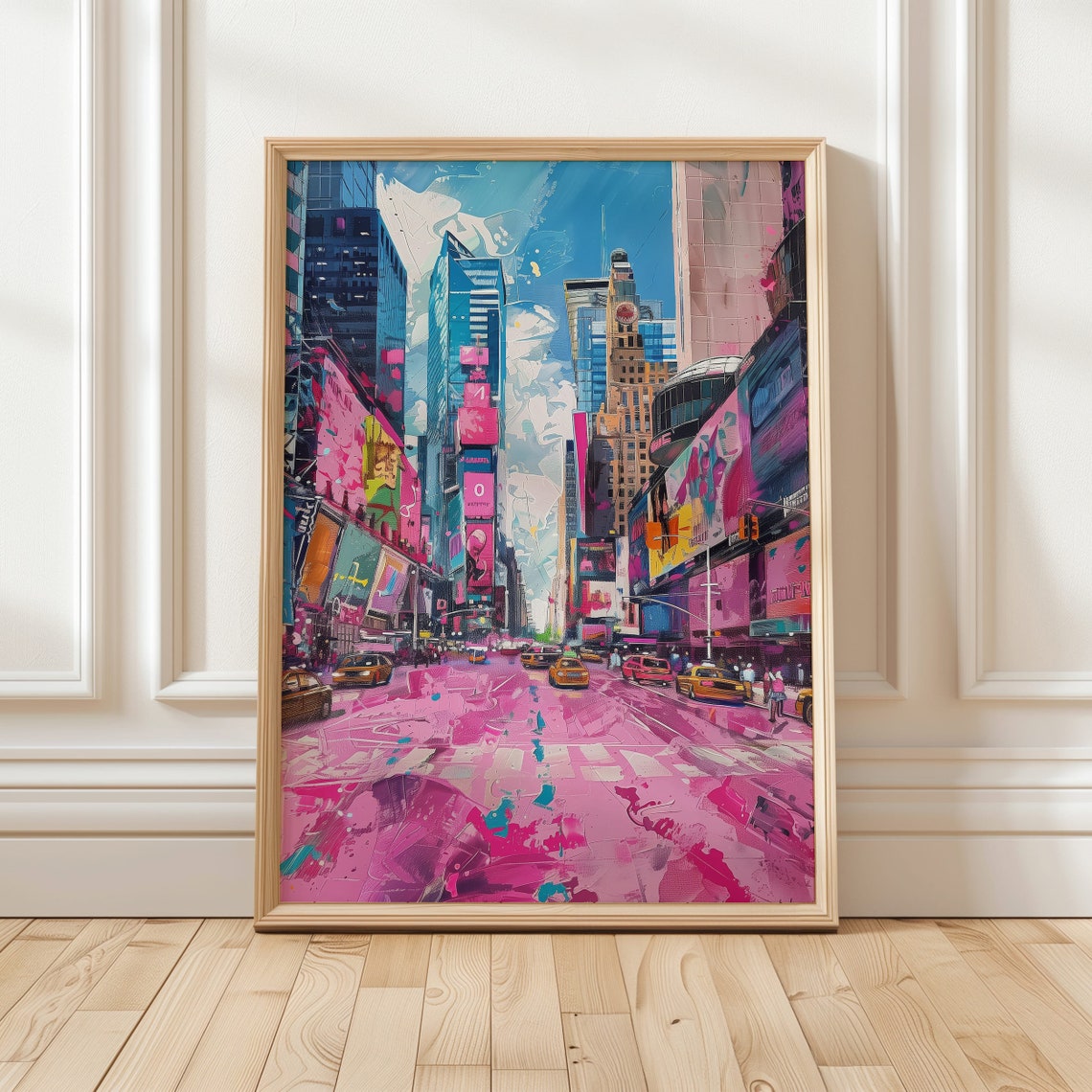 New York City Times Square Art Colorful Urban Wall Art Modern Cityscape Print Vibrant Nyс Street Art City Skyline Art