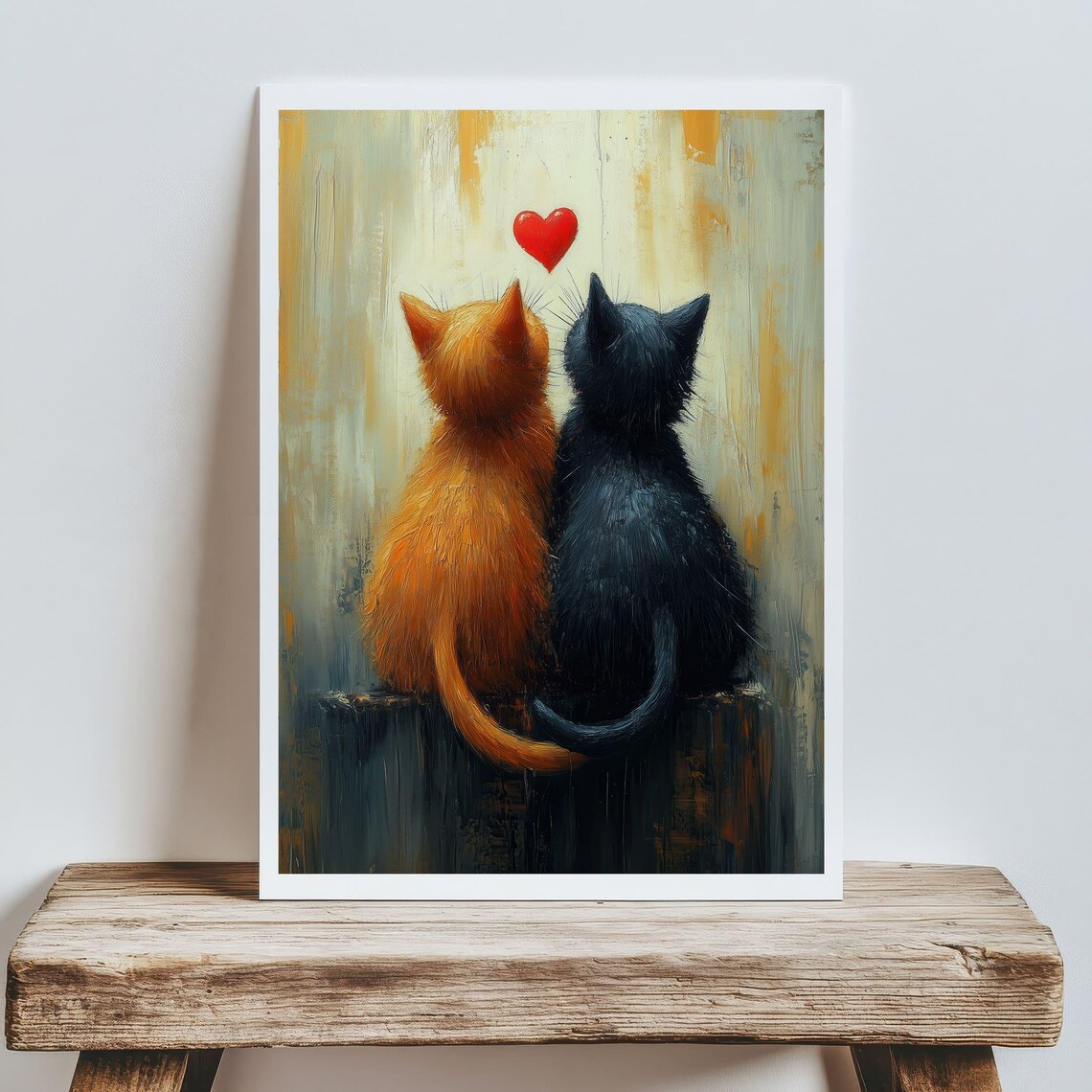 Romantic Cat Couple Art Print, Cute Valentine Decor - Image 5