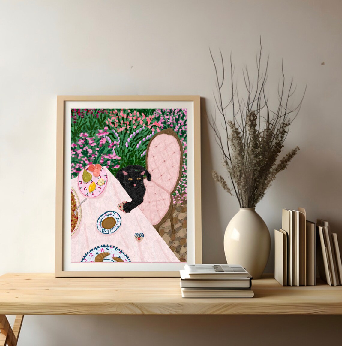 Garden Cat Print, Floral Cat Art Print - Image 7