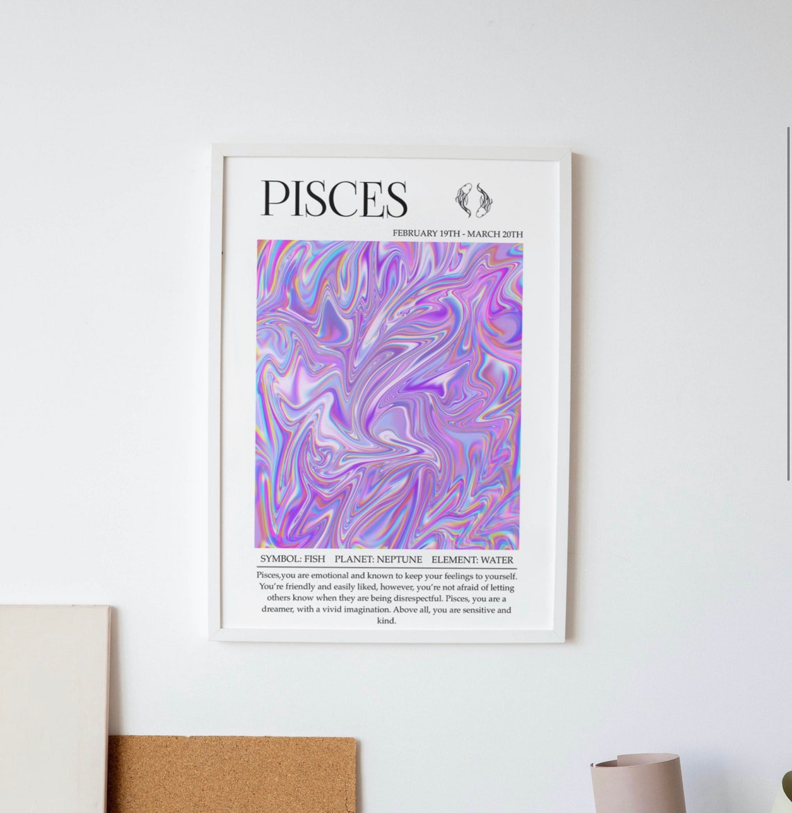 Pisces Zodiac Print, Astrology Wall Art - Image 3