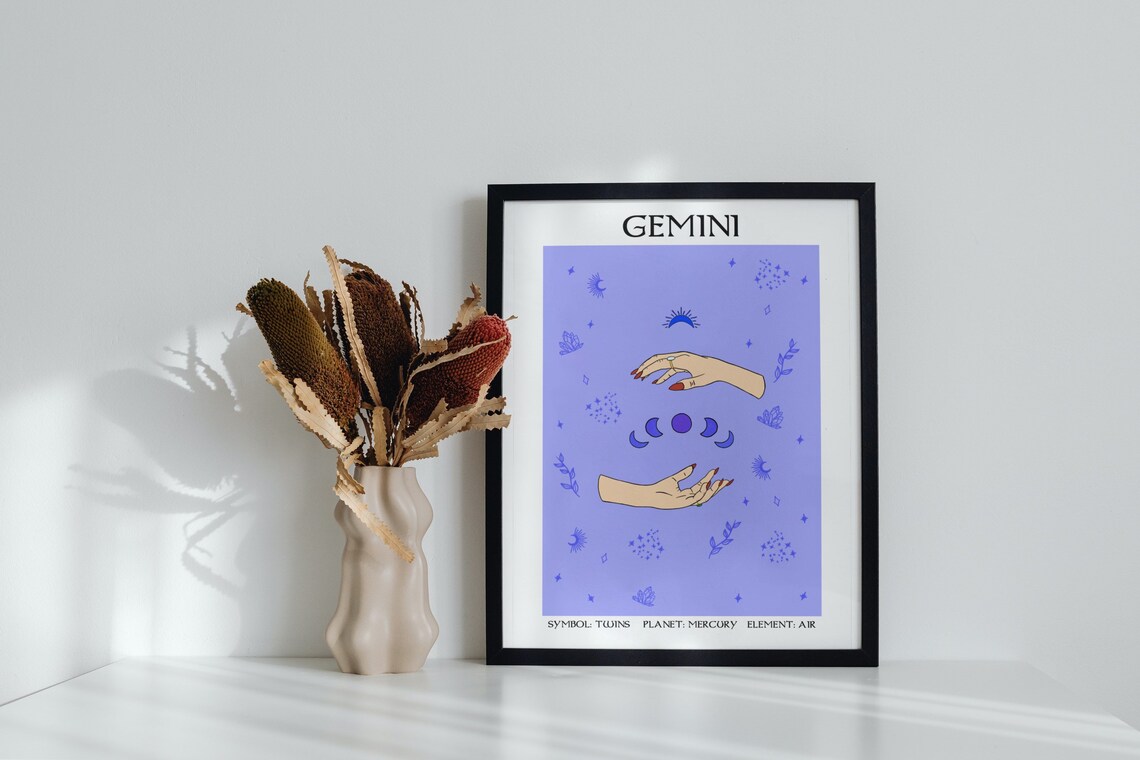 Gemini Witch Hands Zodiac Art Print, Horoscope - Image 4