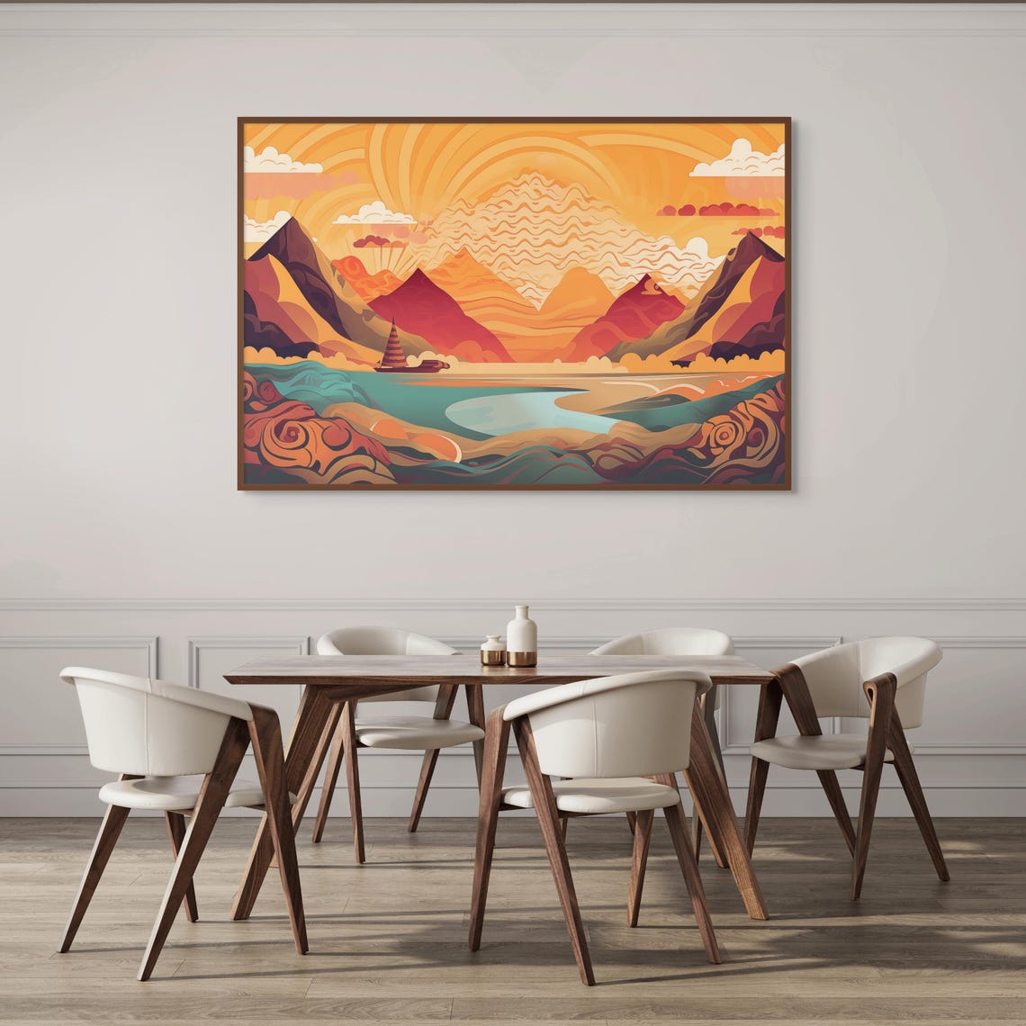 Golden Sand Dunes Egypt Desert Minimalist Boho Landscape Poster - Image 2