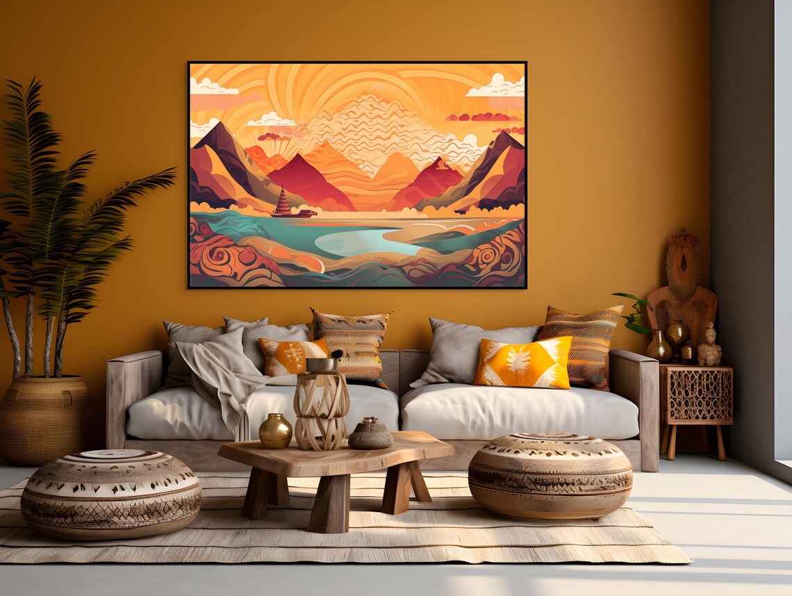 Golden Sand Dunes Egypt Desert Minimalist Boho Landscape Poster - Image 4