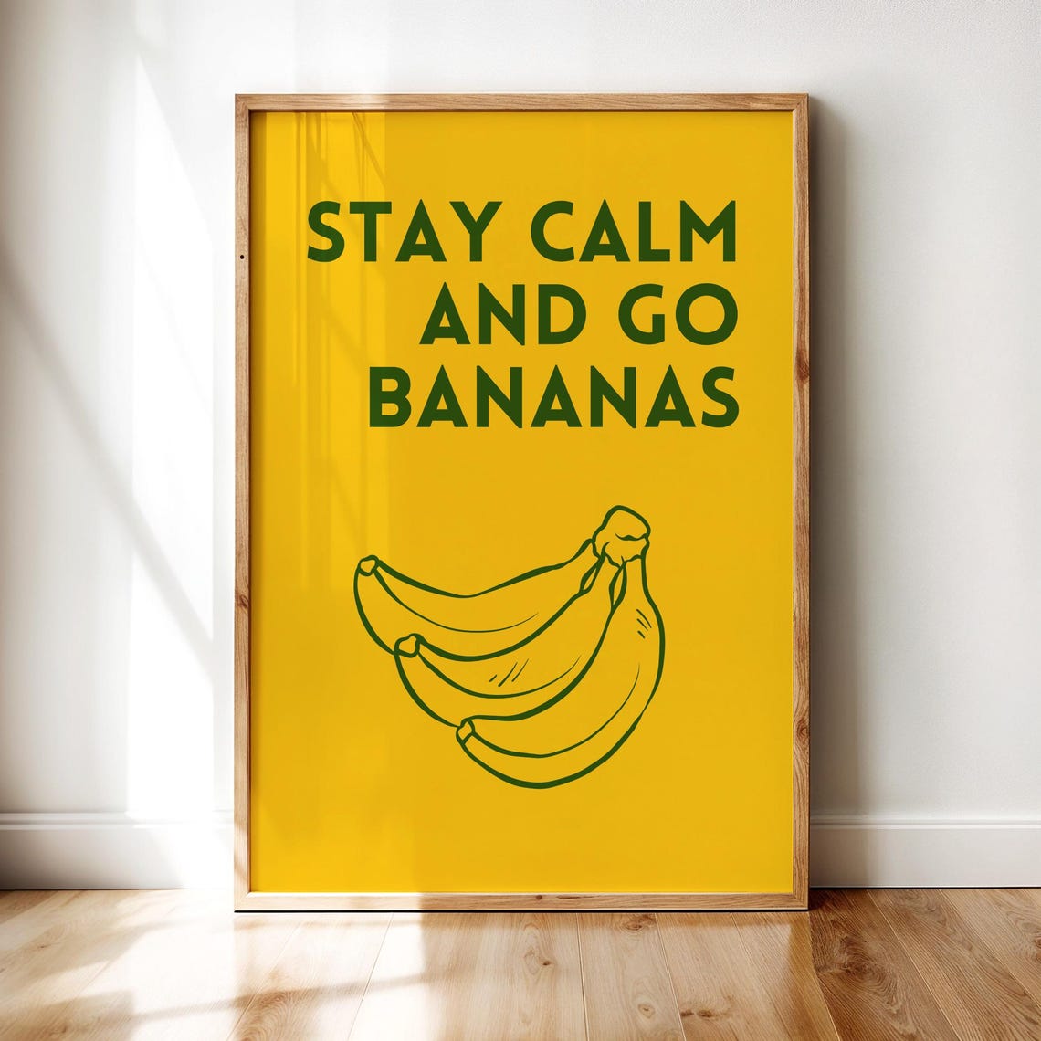 Minimalist Banana Line Art Funny Quote Poster Wall Decor