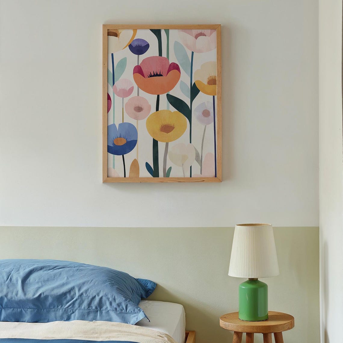 Cheerful Colorful Abstract Flower Market Modern Floral Poster