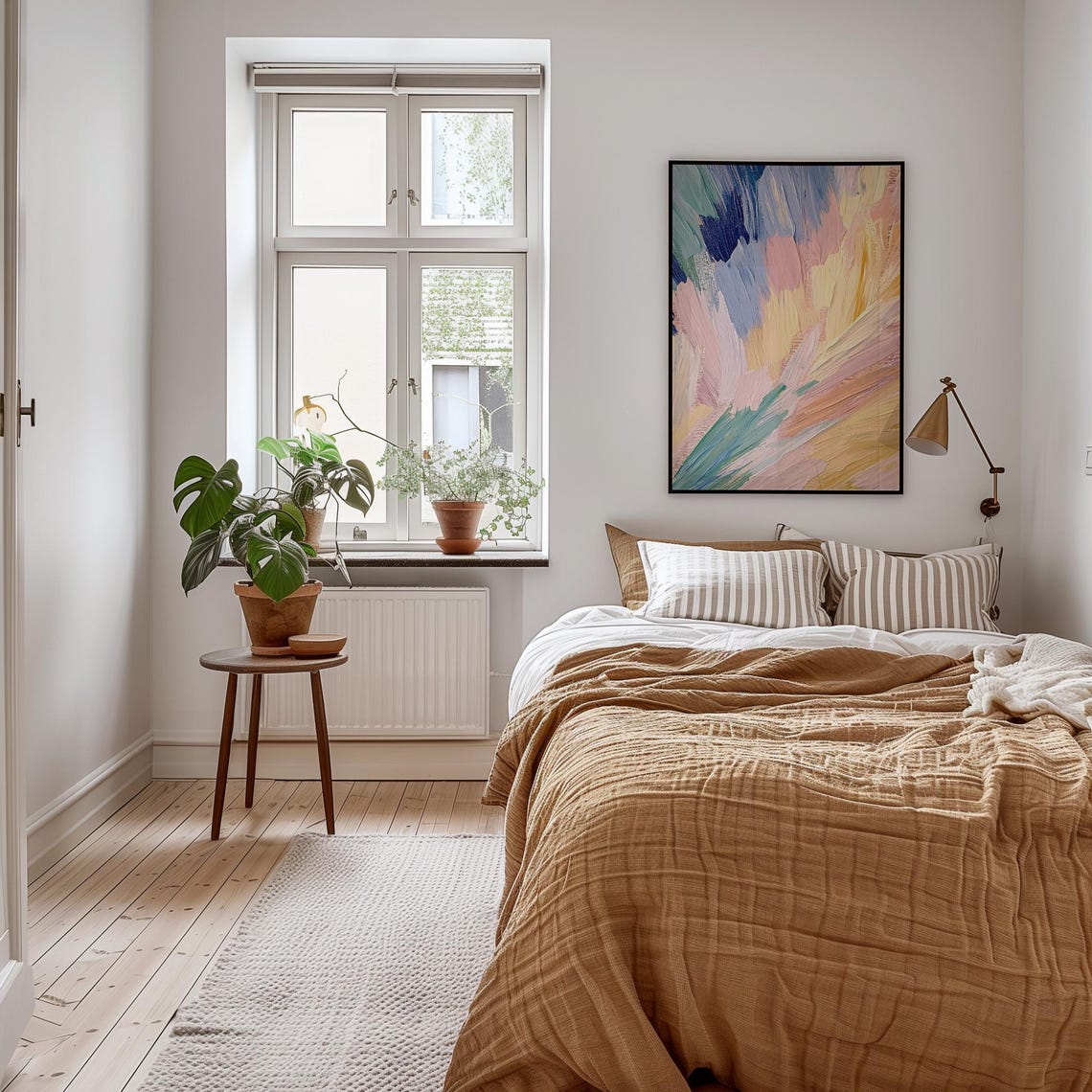 Pastel Brushstroke Abstract Blue Pink Yellow Painting Poster - Image 3