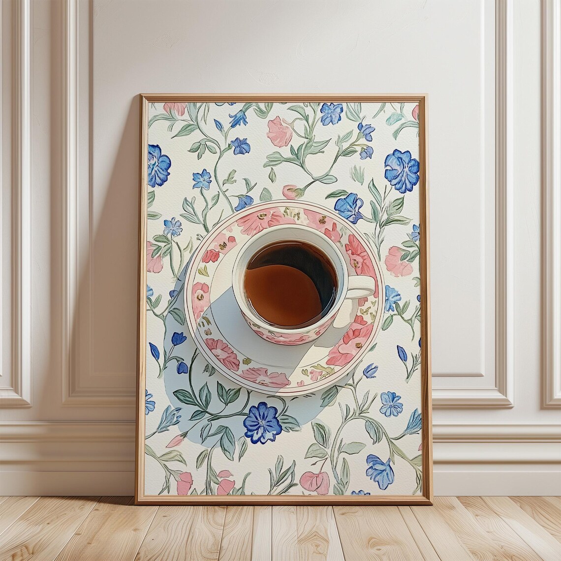 Cozy Cottagecore Floral Coffee Cup Vintage Botanical Art Poster - Image 5