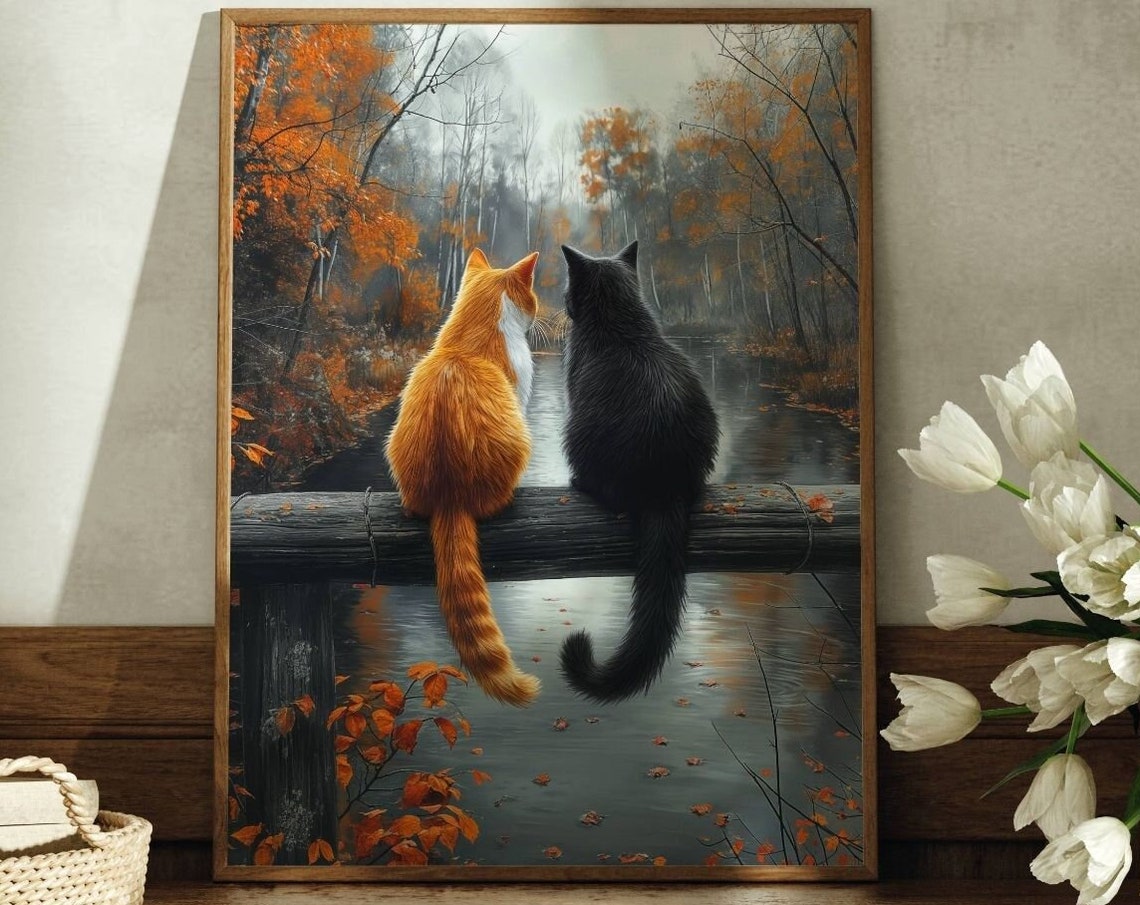 Cats On A Bridge Cat Wall Art