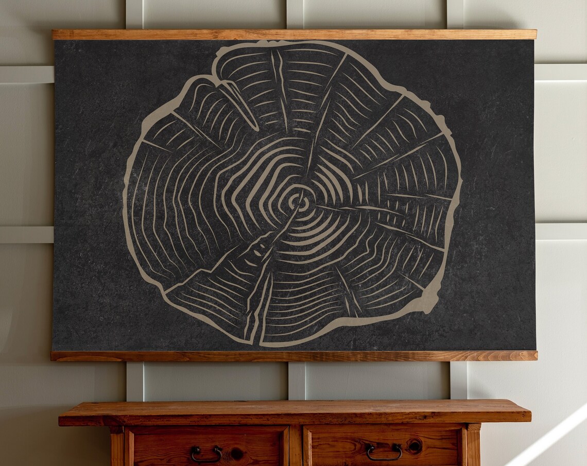 Tree Ring Art, Modern Living Room Decor - Image 2