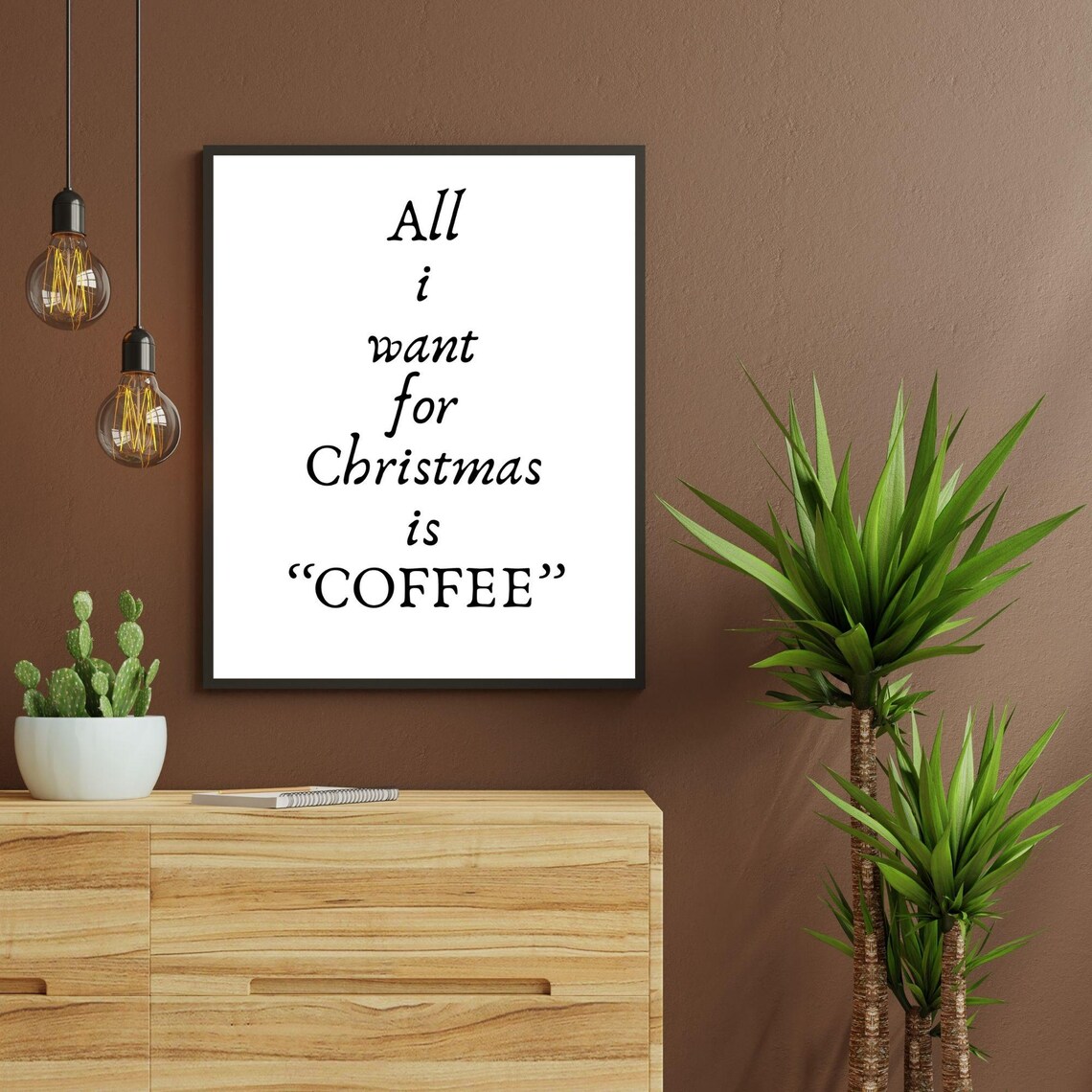 All I Want For Christmas Is Coffee Minimalist Kitchen Holiday Poster - Image 3