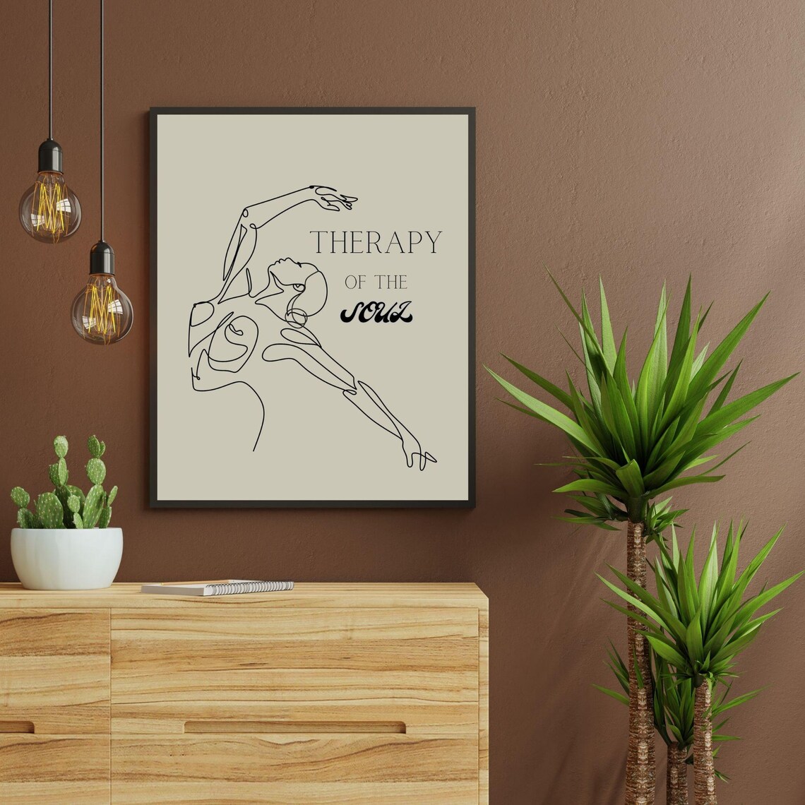 Therapy Of The Soul Minimalist Wall Art With Dancing Woman Dance Lovers Art Woman Art Feminine Wall Poster - Image 4