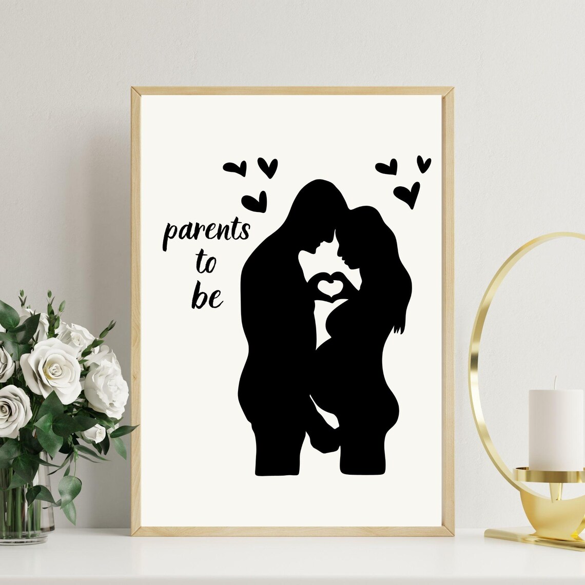 Parents To Be Minimalist Romantic Art Print