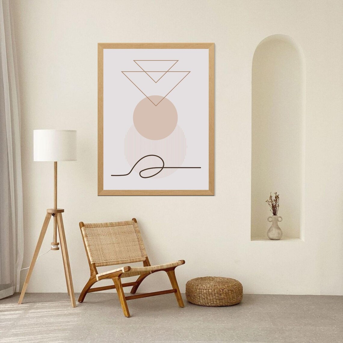 Boho Minimalist Abstract Shapes Wall Art Print