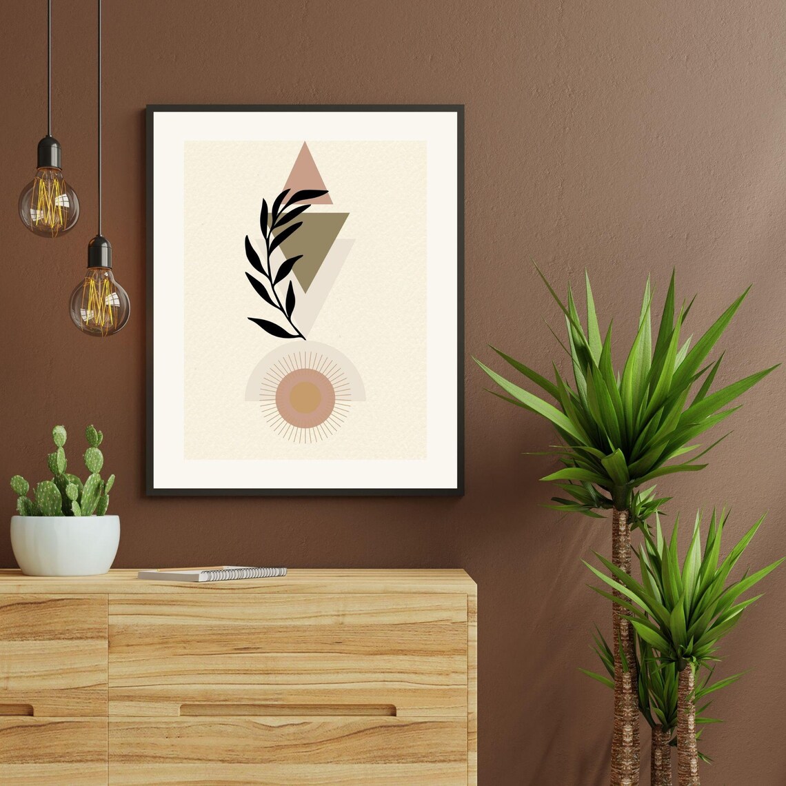 Boho Minimalist Leaf Design, Room Decor Art Print - Image 3