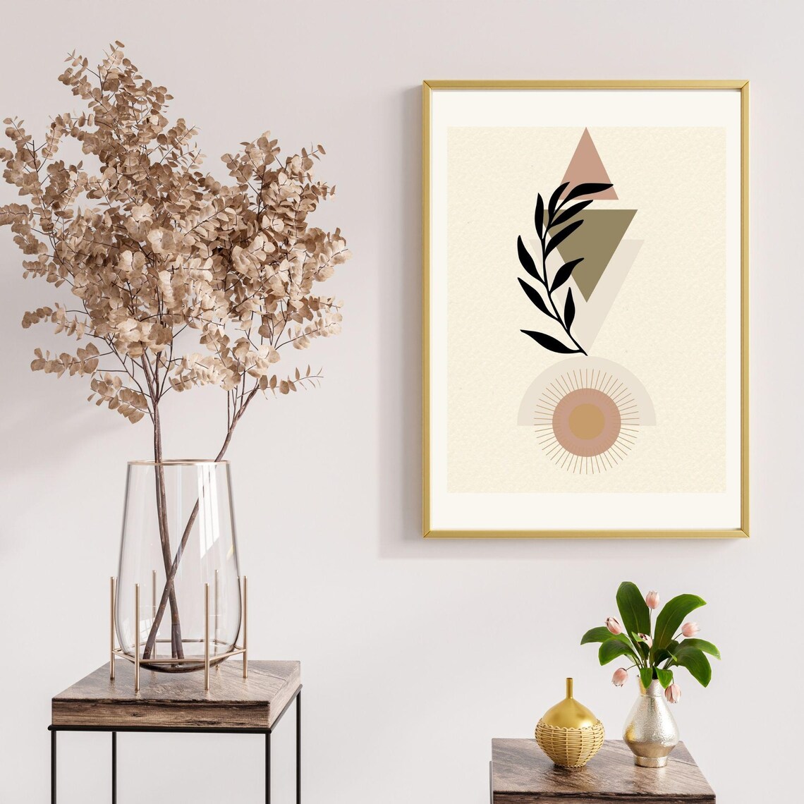 Boho Minimalist Leaf Design, Room Decor Art Print - Image 2