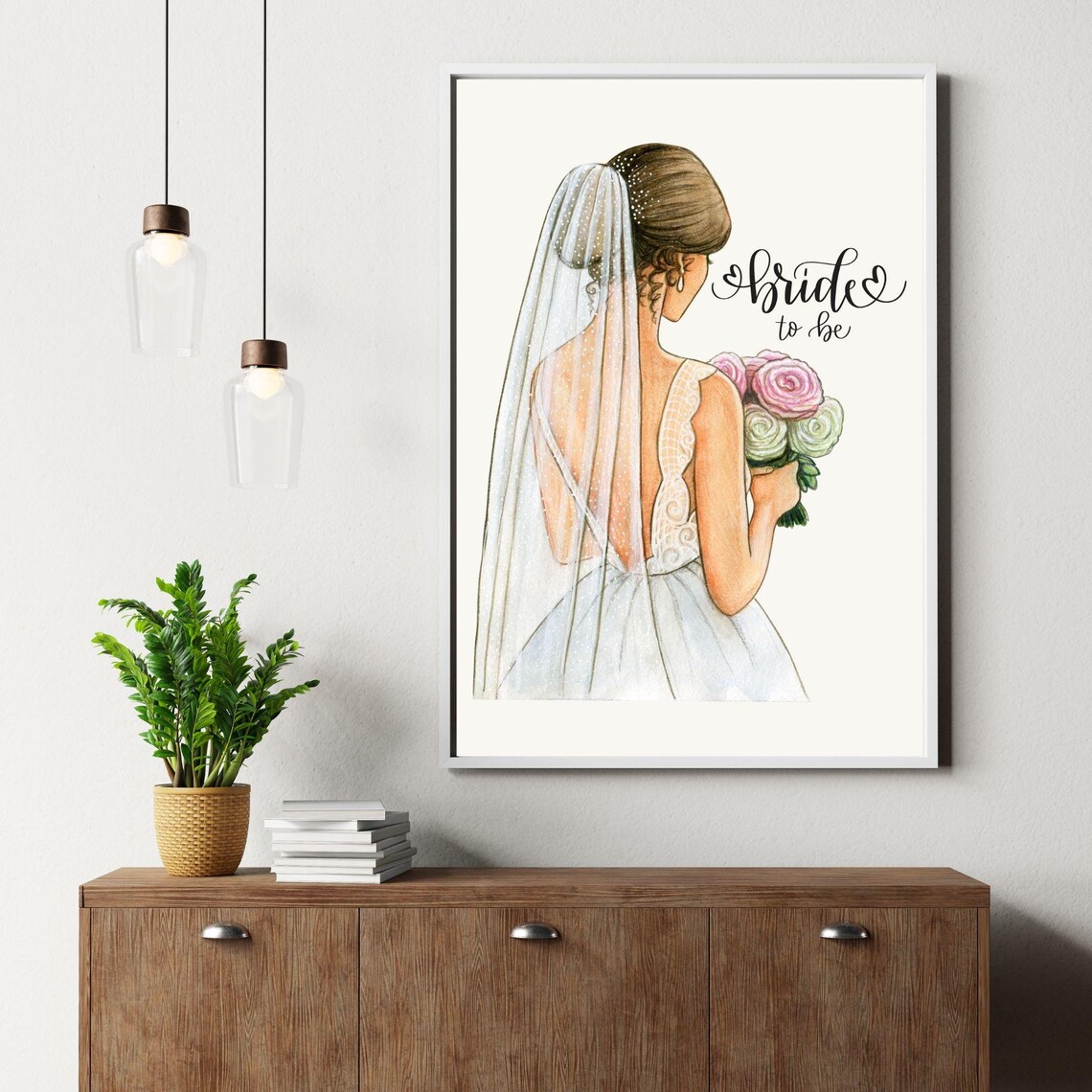 Bride To Be Elegant Illustration Art Print - Image 2