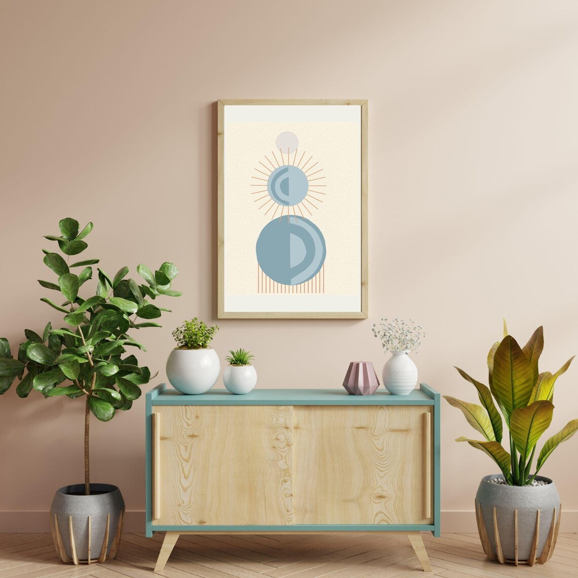 Abstract Boho Art Print, Organic Shapes - Image 3