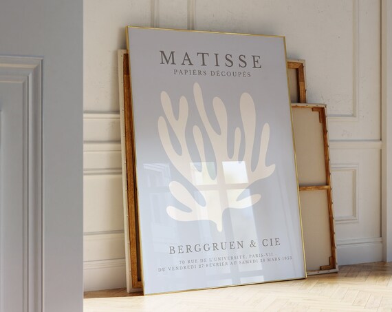 Matisse Papiers Decoupes Cream Coral Form Gray Berggruen 1953 Poster
