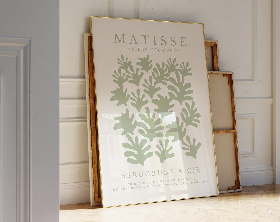 Matisse-Inspired Minimalist Neutral Poster Art