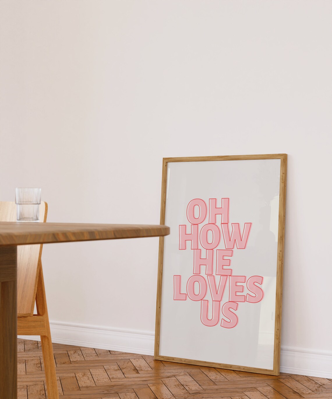 Oh How He Loves Us, Minimalist Christian Art Print - Image 4